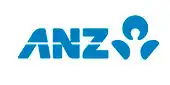 Anz bank logo on a white background.